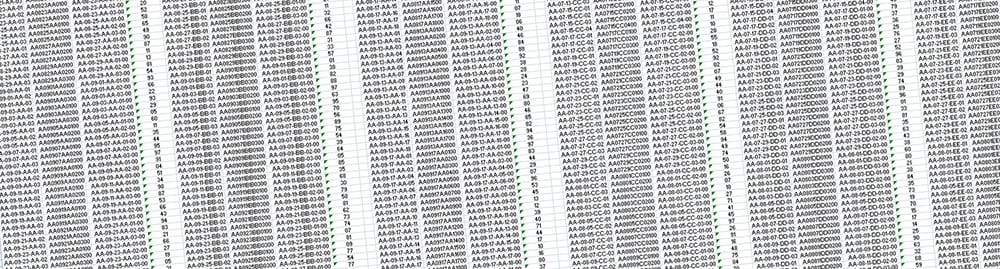 Warehouse Numbering Data